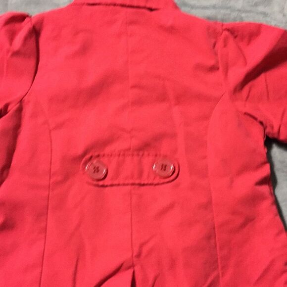 Baby Girl Red Trench Style Jacket 24 Months Flannel Lined Spring Summer - Picture 8 of 11